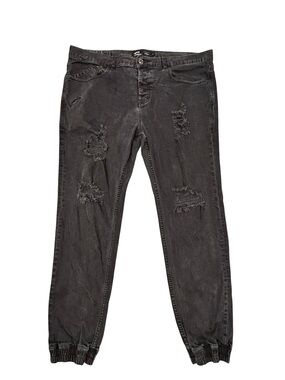 Publish Men's Distressed Black Jogger Jeans 40x30 Stretch Streetwear